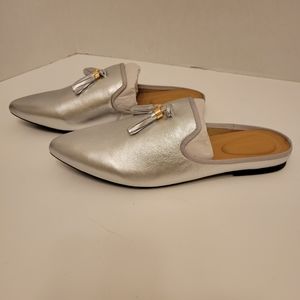 Hush puppies Sadie tassel silver metallic women's slides size 9